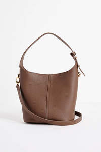 Accessories: Valencia Brown Leather Mini Tote Bag