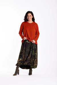 Bottoms: Gallery Skirt Green Foliage