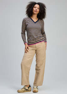 Zaket Plover: Stripe V Essential DK Denim