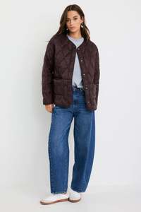 All Tops: Frankly chocolate puffer jacket