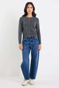 All Tops: Autograph Charcoal Crewneck Cardigan