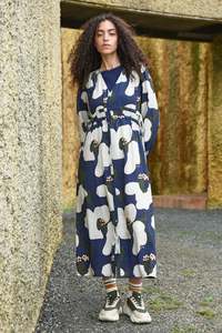 Ruche With It Dress Navy