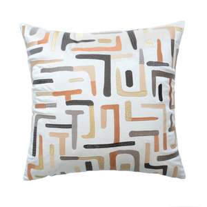 Abstract pattern embroidered pillow