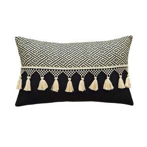 Cushions Throws: Patchwork tassel throw pillow