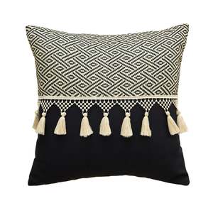 Patchwork tassel throw pillow