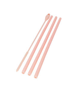 Silipot: [SILIPOT] 3-Pack Silicone Straws + Cleaning Brush