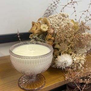 Candles: Coconut Wax Candle - 300ml Pink Glass