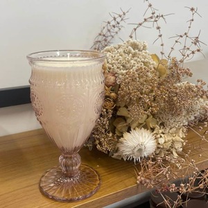 Candles: Coconut Wax Candle - 400ml Pink Glass