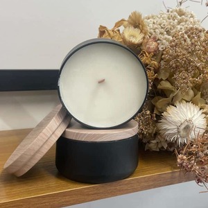 Candles: Coconut Wax Candle - 180ml Black Tin