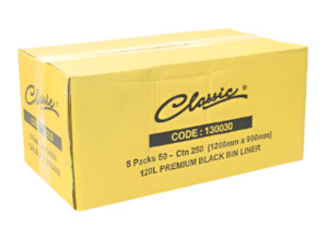 120l Rubbish Bags: Classic 120L Bin Liner Black