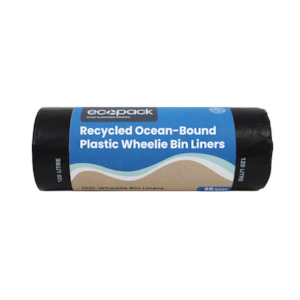 120l Rubbish Bags: Ecopack 120L Ocean-Bound Recycled Plastic Wheelie Bin Liners