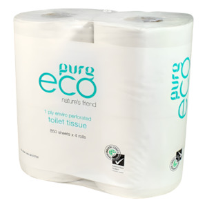 PUREeco 1-ply Toilet Rolls 850sht