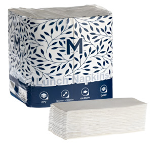 Matthews Quilted Lunch Napkins - 1/4 Fold, White 2-ply (1200 sheets)