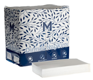 Matthews Quilted Dinner Napkins - 1/8 Fold, White 2-ply (800 sheets)