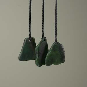 Natural Greenstone Pendant: XL Greenstone Drop Pendant