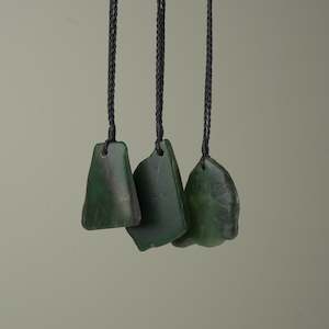 Natural Greenstone Pendant: Large Greenstone Drop Pendant