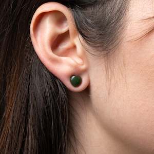 Heart Small Greenstone Stud Earrings