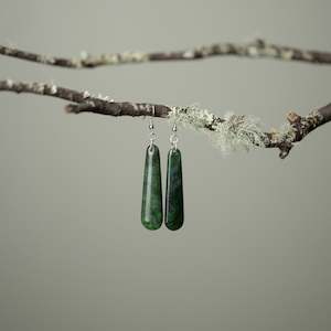 Accessories: Drop Pounamu Small Earrings 45mm