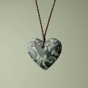 Large Inanga Pounamu Heart Pendant