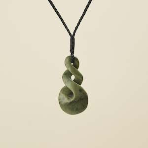 Connection: Pikorua Raukaraka Medium Pounamu Pendant, Black Binding