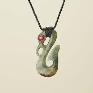Manaia: Manaia Whale Tail Hapopo Pounamu Medium Pendant