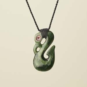 Manaia Whale Tail Flower Pounamu Medium Pendant