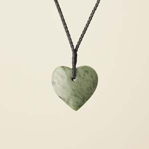 Manawa Heart Inanga Pounamu Small Medium Pendant