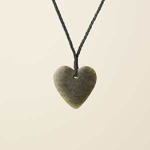 Heart: Manawa Heart – Kawakawa Pounamu Small Medium Pendant