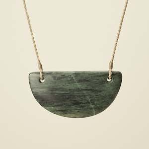 Black Friday 30 Off: Kōuma Breastplate – Inanga Pounamu Large Pendant, Tan Binding