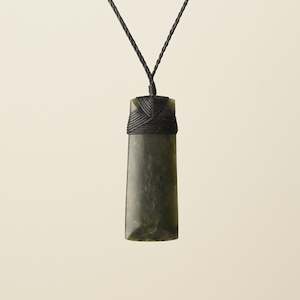 Black Friday 20 Off: Toki Hapopo Pounamu Large Pendant, Black Binding