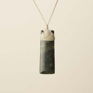 Black Friday 40 Off: Toki Hapopo Pounamu Large Pendant, Tan Binding