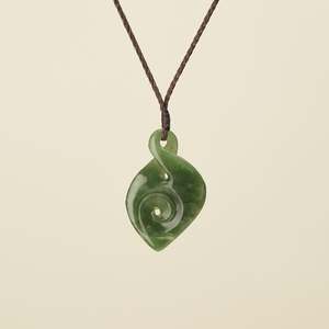 Large Pikorua Koru Pounamu Pendant