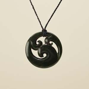 Triple Koru Kawakawa Large Pounamu Pendant