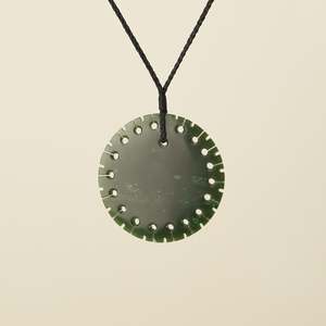 Notched Porowhita Circle of Life Kawakawa Greenstone Large