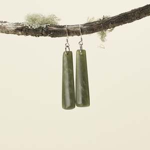 Drop Medium Kahurangi Pounamu Earrings 40mm