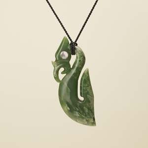 Manaia Flower Pounamu XL Pendant