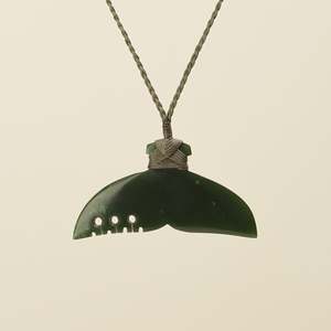 Whales Tail Kawakawa Greenstone Medium Large Pendant