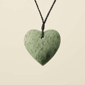 Heart Inanga Pounamu Large Pendant