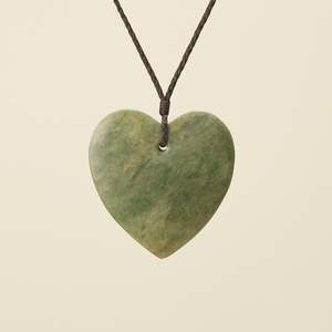 Manawa Heart Raukaraka Pounamu Large Pendant