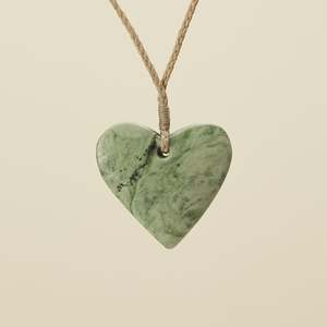Manawa Heart Kōkopu Pounamu Medium Large Pendant
