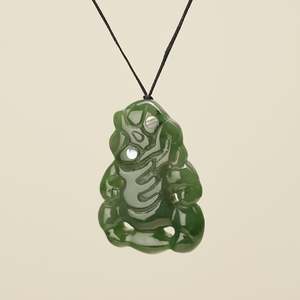 Hei Tiki Kawakawa Greenstone Large Pendant