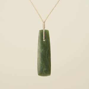 Toki Kawakawa Pounamu Pendant Large, Tan Binding