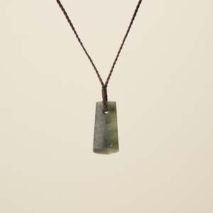 Toki Matte Kōkopu Pounamu Small Pendant, Brown Binding