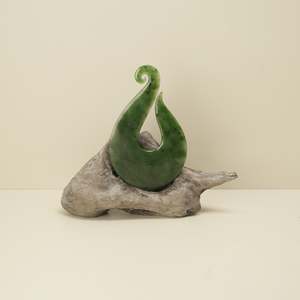 Koru Hei Matau Pounamu Sculpture