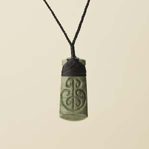 Toki Adze: Toki Whakarei Koru Carved Small Pounamu Pendant