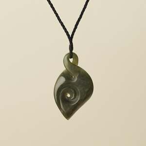 Large Pikorua Koru Pounamu Pendant