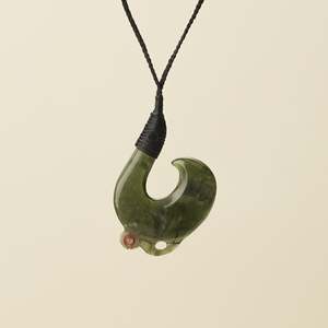 Hei Matau: Hei Matau Manaia Tangiwai Pounamu Large Pendant