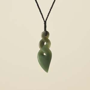 Pikorua Twist: Pikorua Double Twist Large Pounamu Pendant