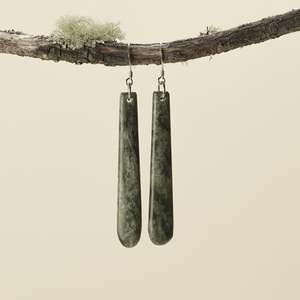 Drop Hapopo Pounamu Large Earrings 70mm