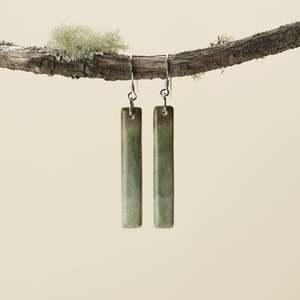 Earrings: Drop Inanga Pounamu Small Medium Earrings 50mm